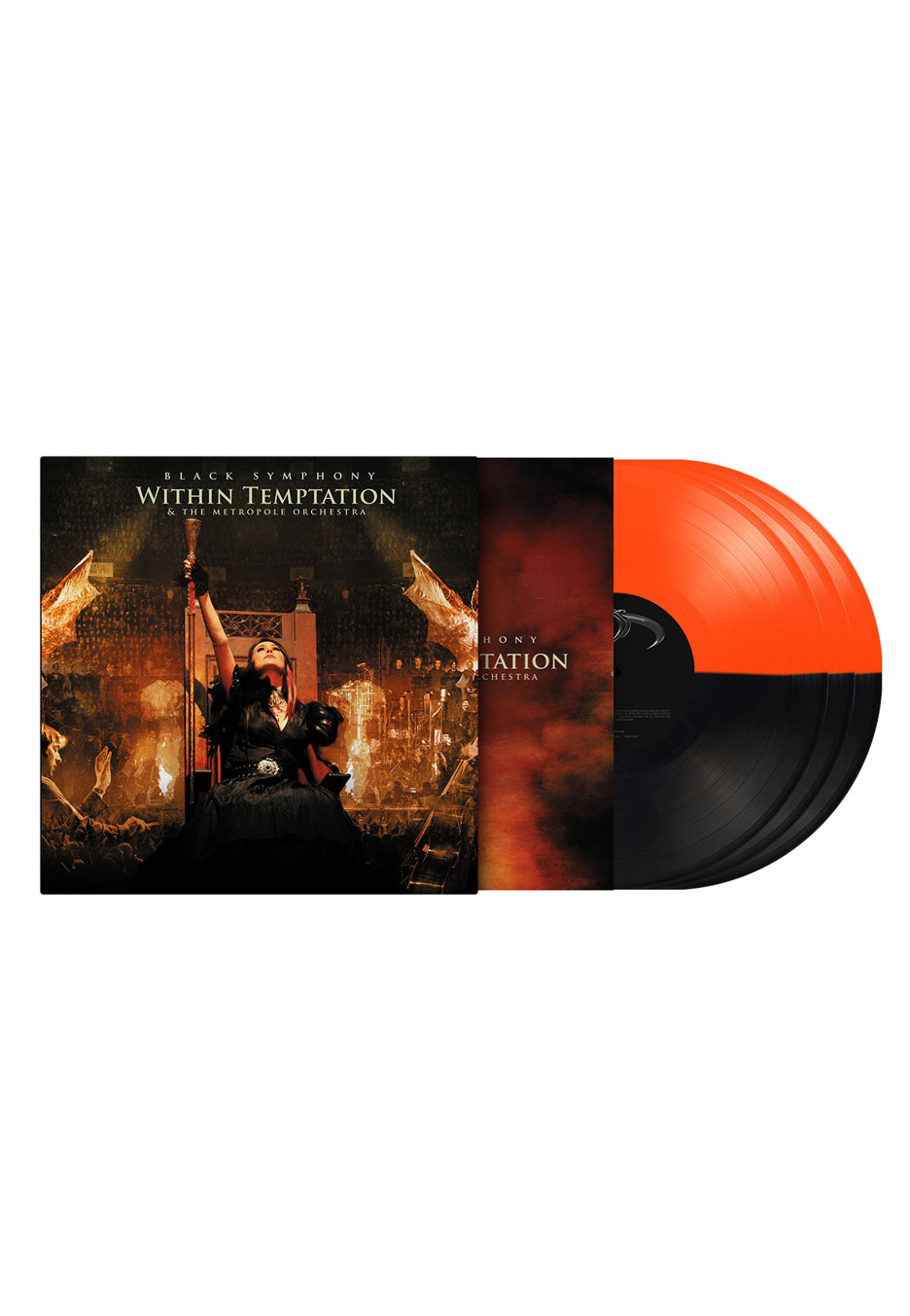 Within Temptation Black Symphony Ltd. Orange/Black Split Colored 3 Vinyl | Neutral-Image