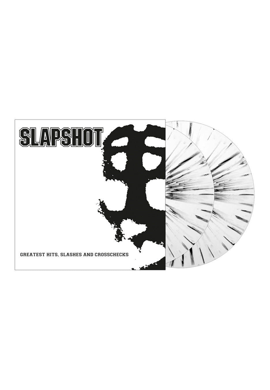 Slapshot Greatest Hits, Slashes & Cross-Cheks Ltd. White w/ Black Splattered 2 Vinyl | Neutral-Image