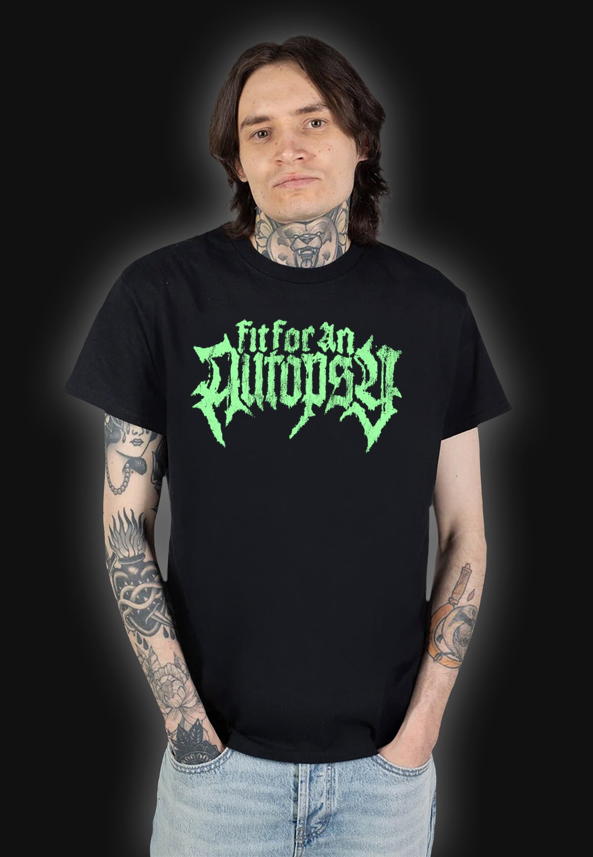 Fit For An Autopsy Logo Limited Glow In Dark T-Shirt | Men-Image