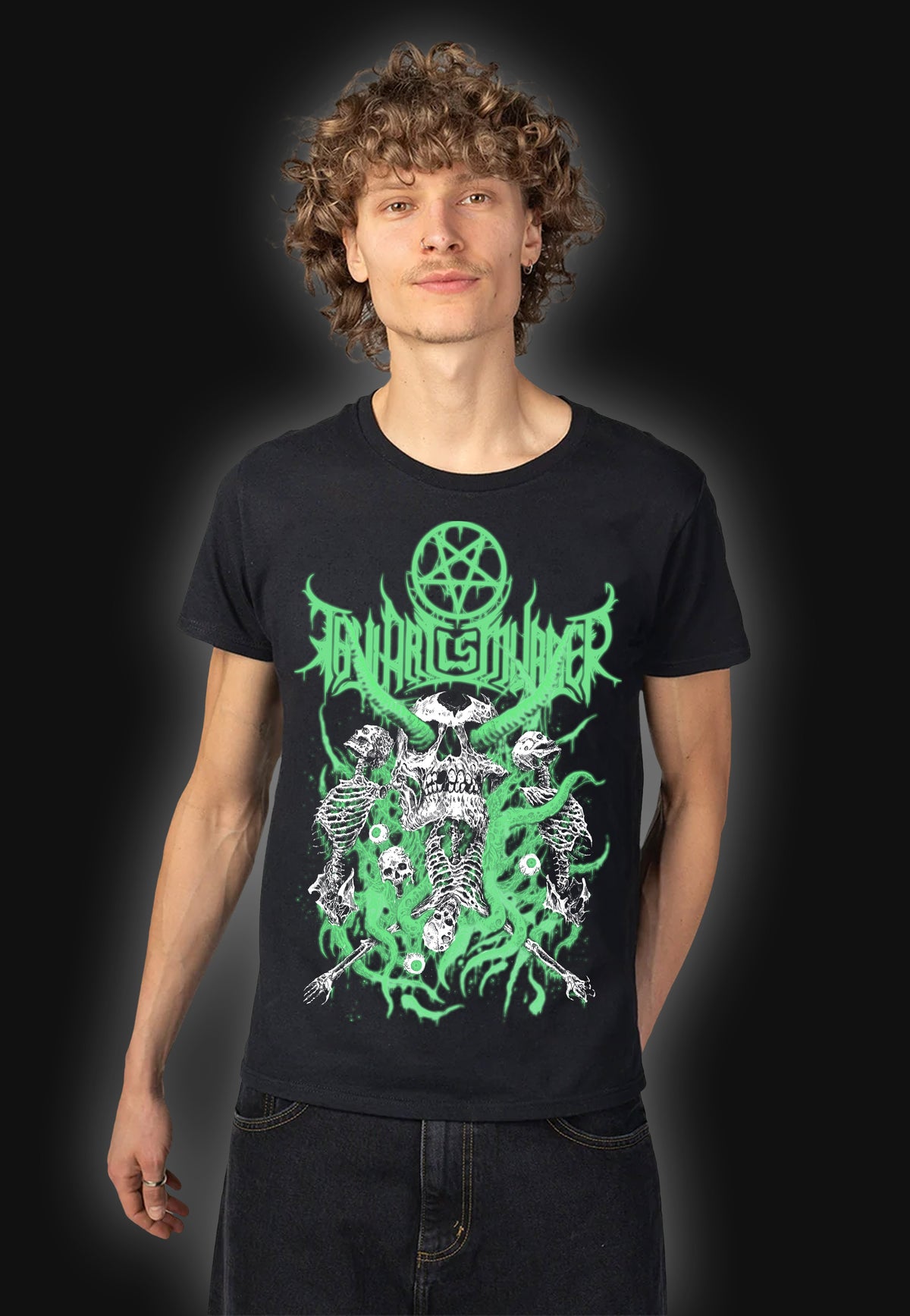 Thy Art Is Murder Skull Limited Glow In Dark T-Shirt | Men-Image