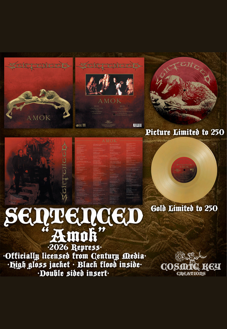Sentenced Amok Gold Colored Vinyl | Neutral-Image