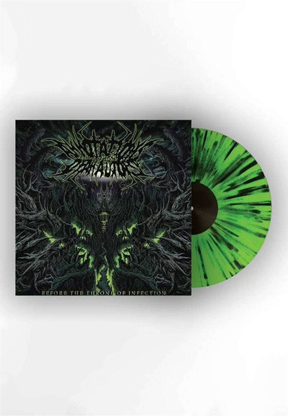 Annotations Of An Autopsy Before The Throne Of Infection Neon Green/Black Splattered Vinyl | Neutral-Image