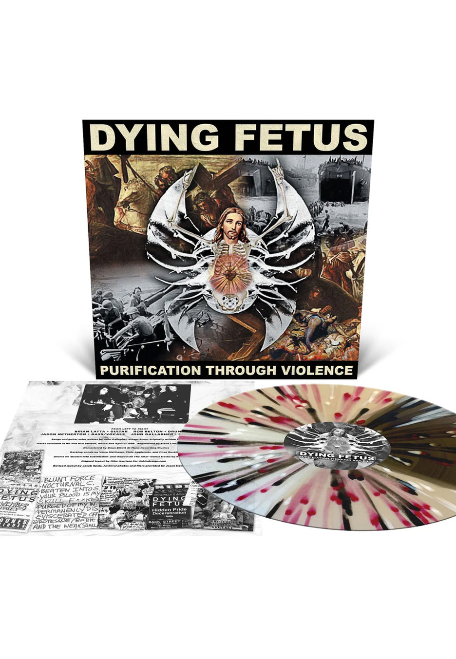Dying Fetus Purification Through Violence Ltd. Black Ice/Gold Quad w/ White/Red/Black Splattered Vinyl | Neutral-Image