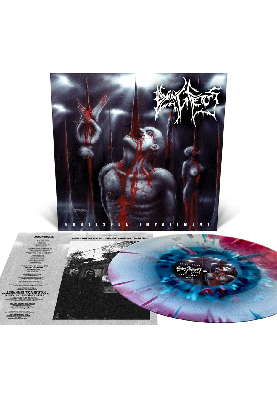 Dying Fetus Grotesque Impalement Ltd. Sea Blue/Bone/Red w/ Sea Blue/Bone/Red Splattered Vinyl | Neutral-Image
