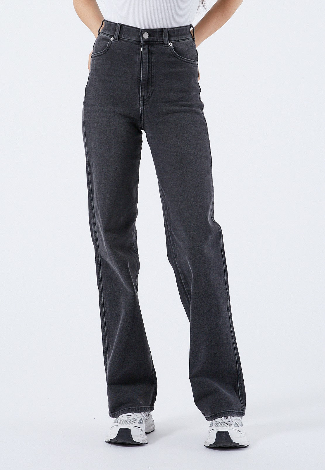 Dr. Denim - Moxy Straight Dark Grey Mist - Jeans | Women-Image