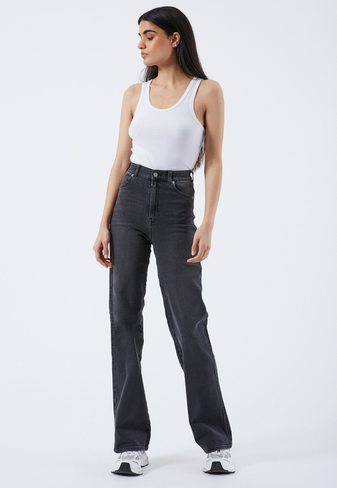 Dr. Denim - Moxy Straight Dark Grey Mist - Jeans | Women-Image