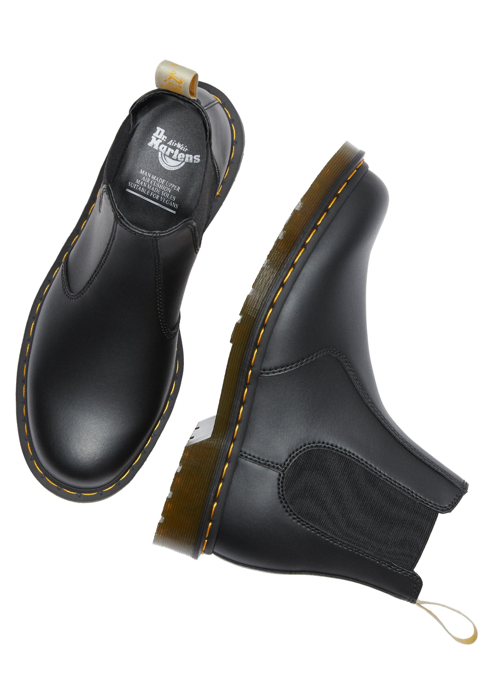 Dr. Martens - Vegan 2976 Chelsea Boots Black Felix Rub Off - Buty