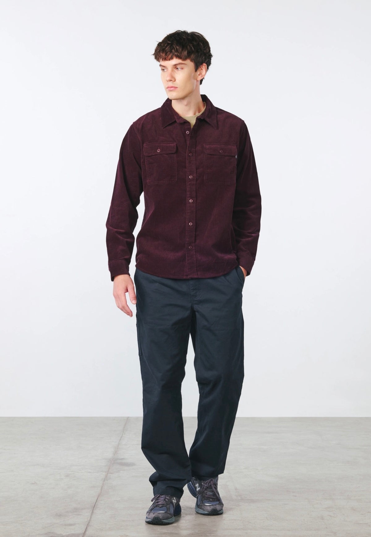 Vintage Industries Brix Burgundy Shirt | Men-Image
