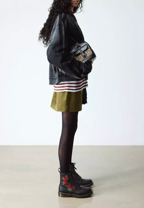 Dr. Martens - 1460 Vonda Floral Rose Black Softy - Girl Shoes | Women-Image