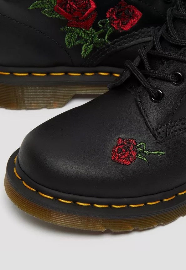 Dr. Martens - 1460 Vonda Floral Rose Black Softy - Girl Shoes | Women-Image