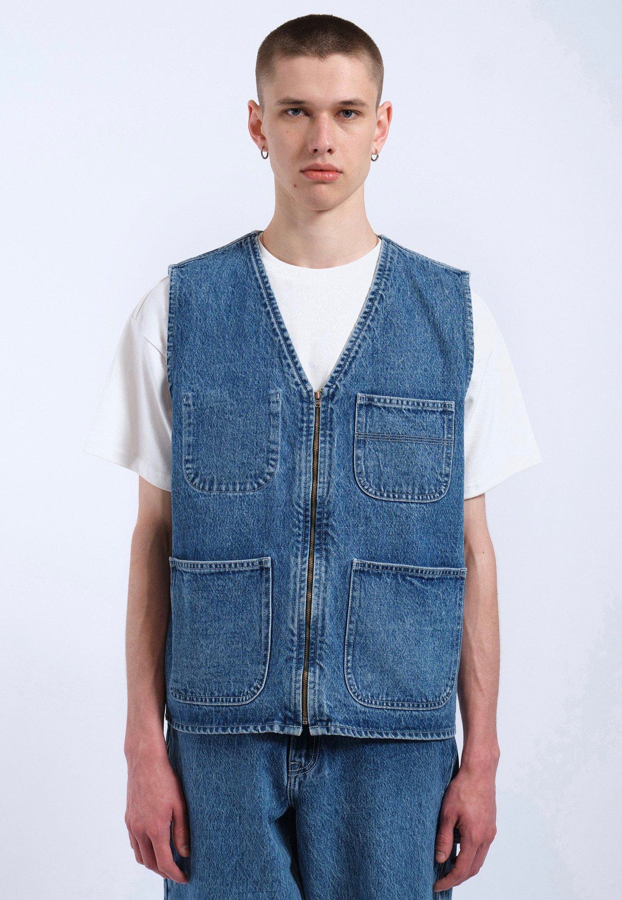Dr. Denim - Denver Worker Stream Sky Retro Contrast - Vest | Men-Image