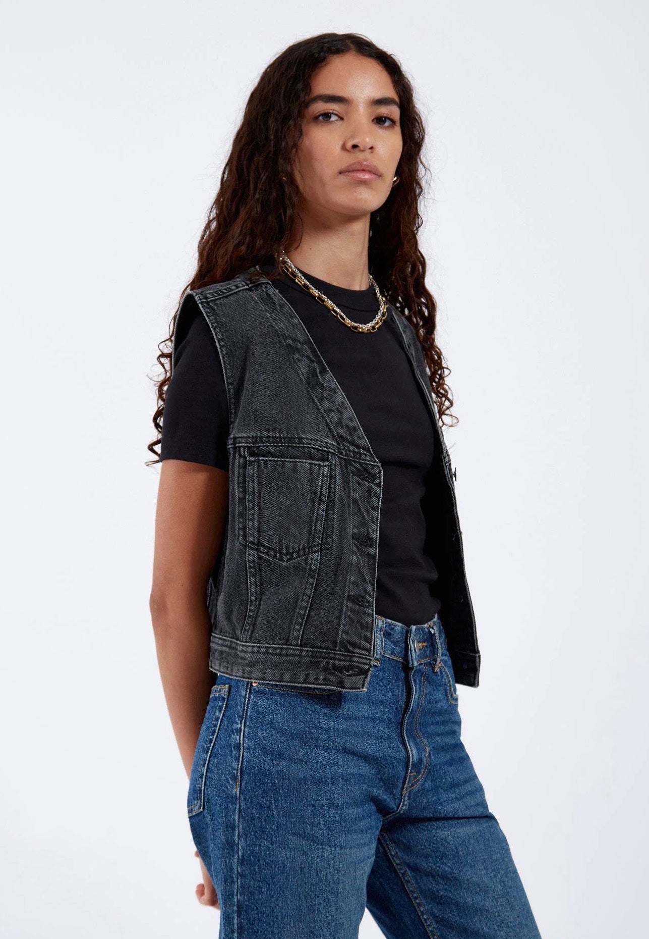 Dr. Denim - Tina Aged Black - Vest | Women-Image