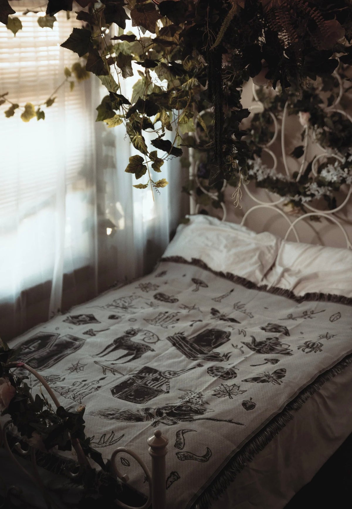 Lively Ghosts The 'Cottage Witch' Black Tapestry | Neutral-Image