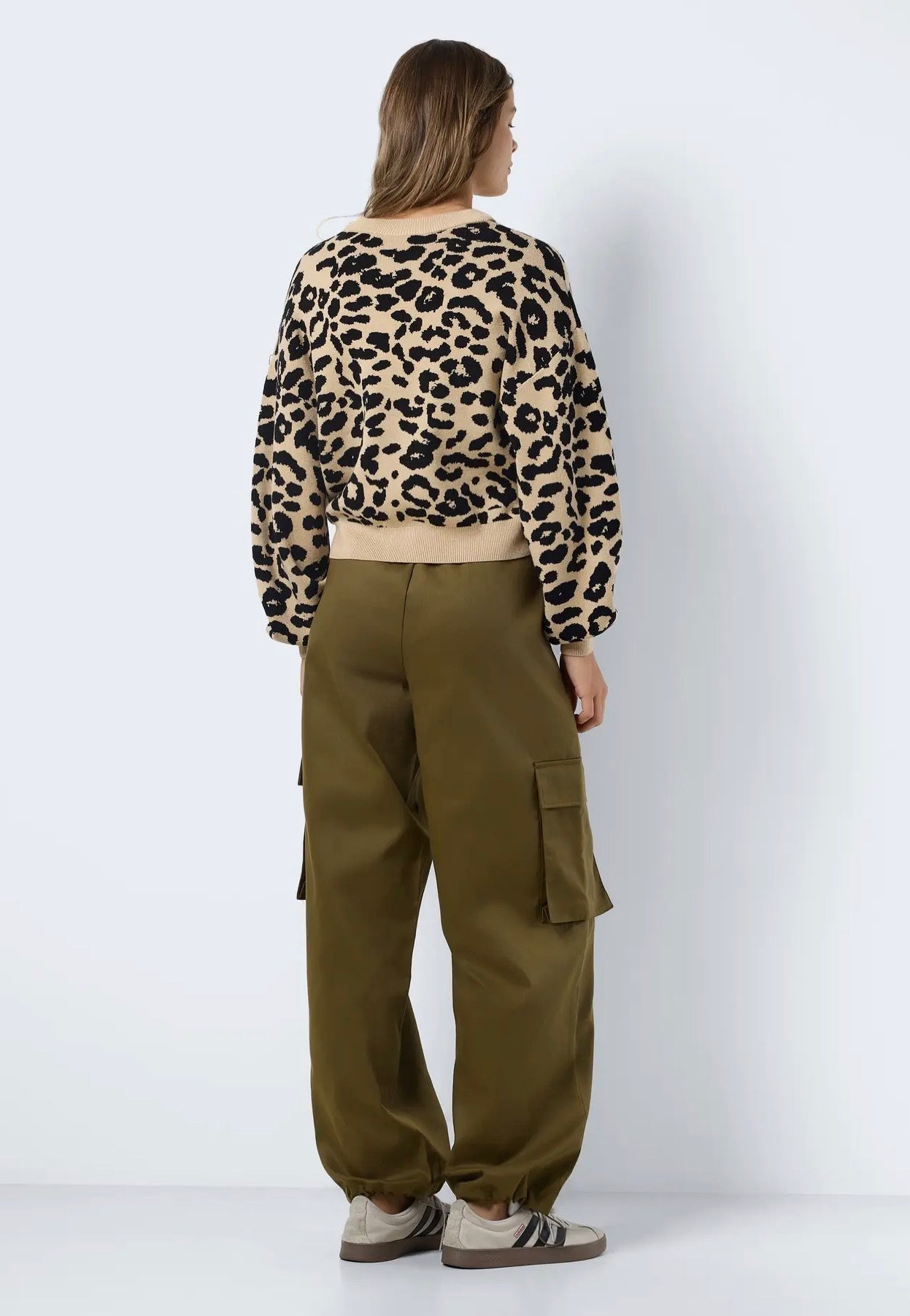 Noisy May - Charlott L/S O-Neck Knit Nomad Black Leo - Pullover | Women-Image