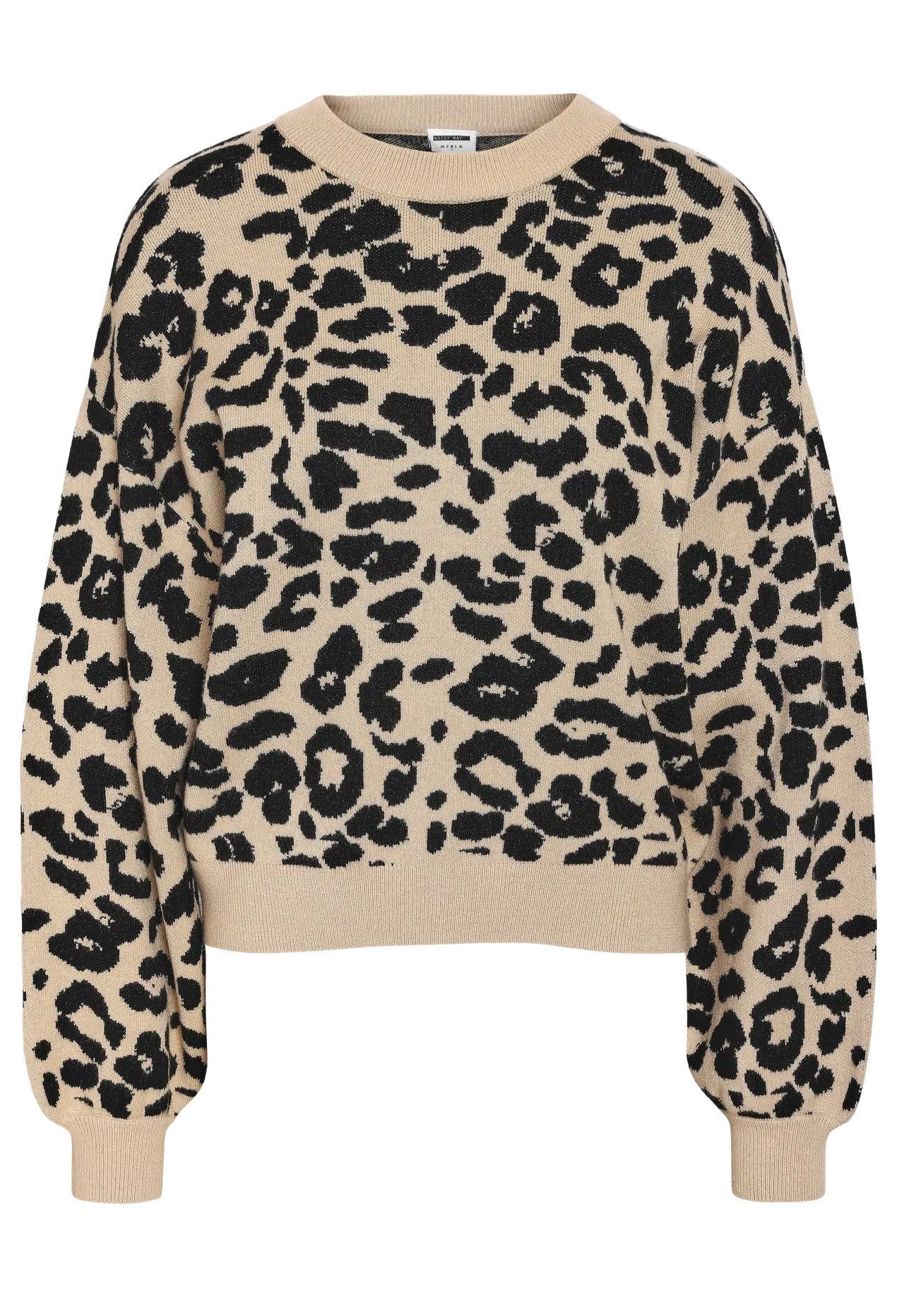 Noisy May - Charlott L/S O-Neck Knit Nomad Black Leo - Pullover | Women-Image