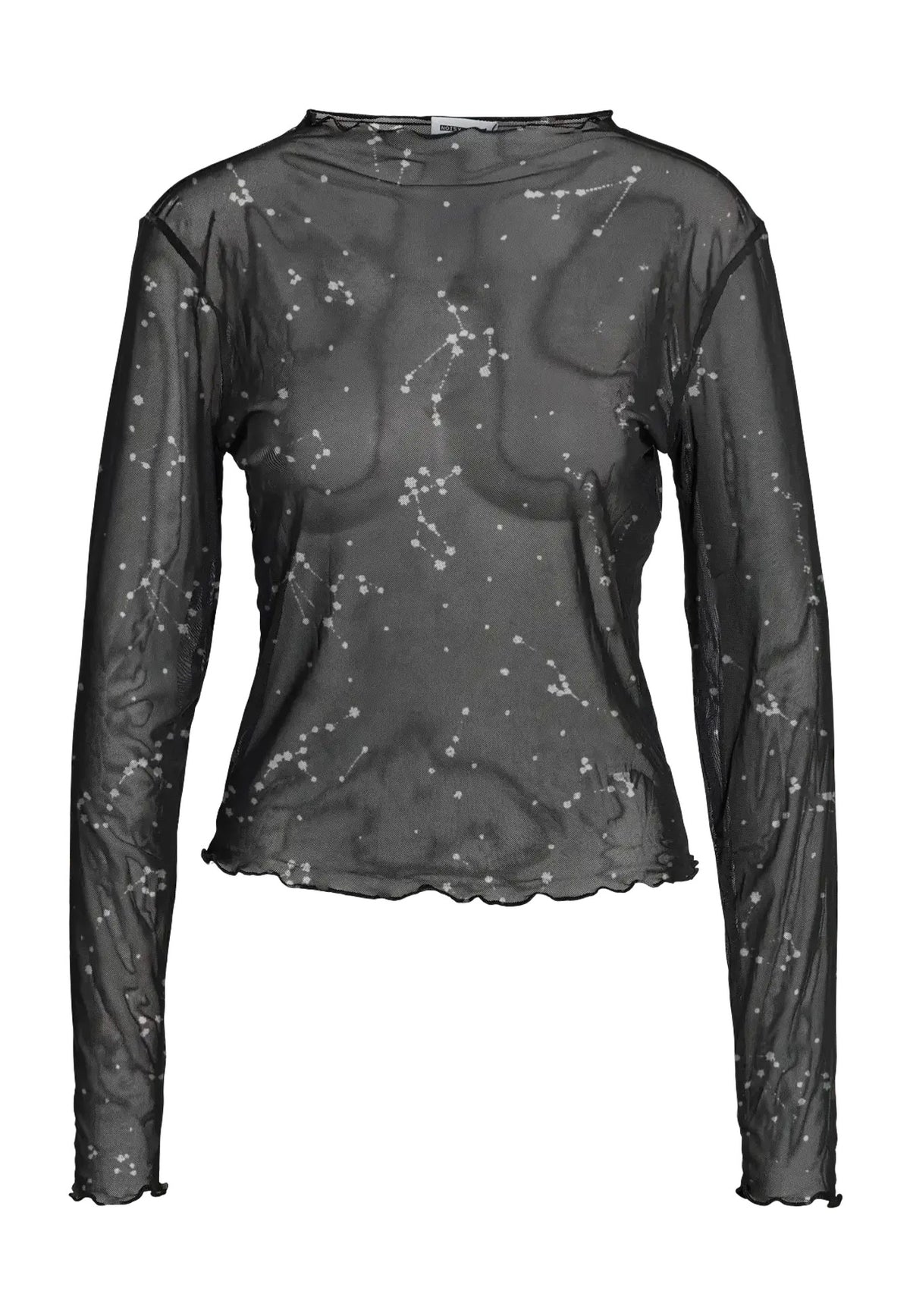 Noisy May Star Foil High Neck Mesh Black Zodiac Oberteil | Women-Image