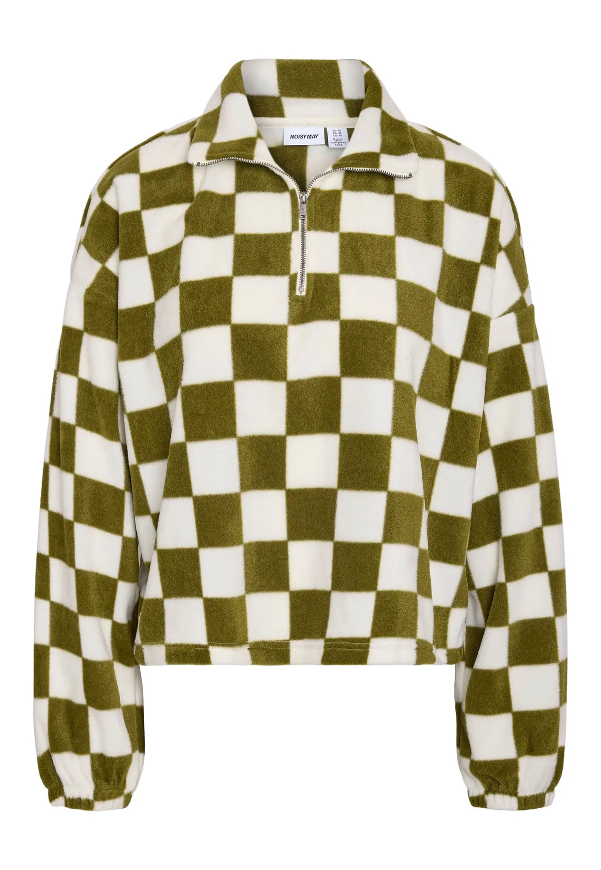 Noisy May Fleci Avocado Cloud Dancer Checkboard Jacke | Women-Image