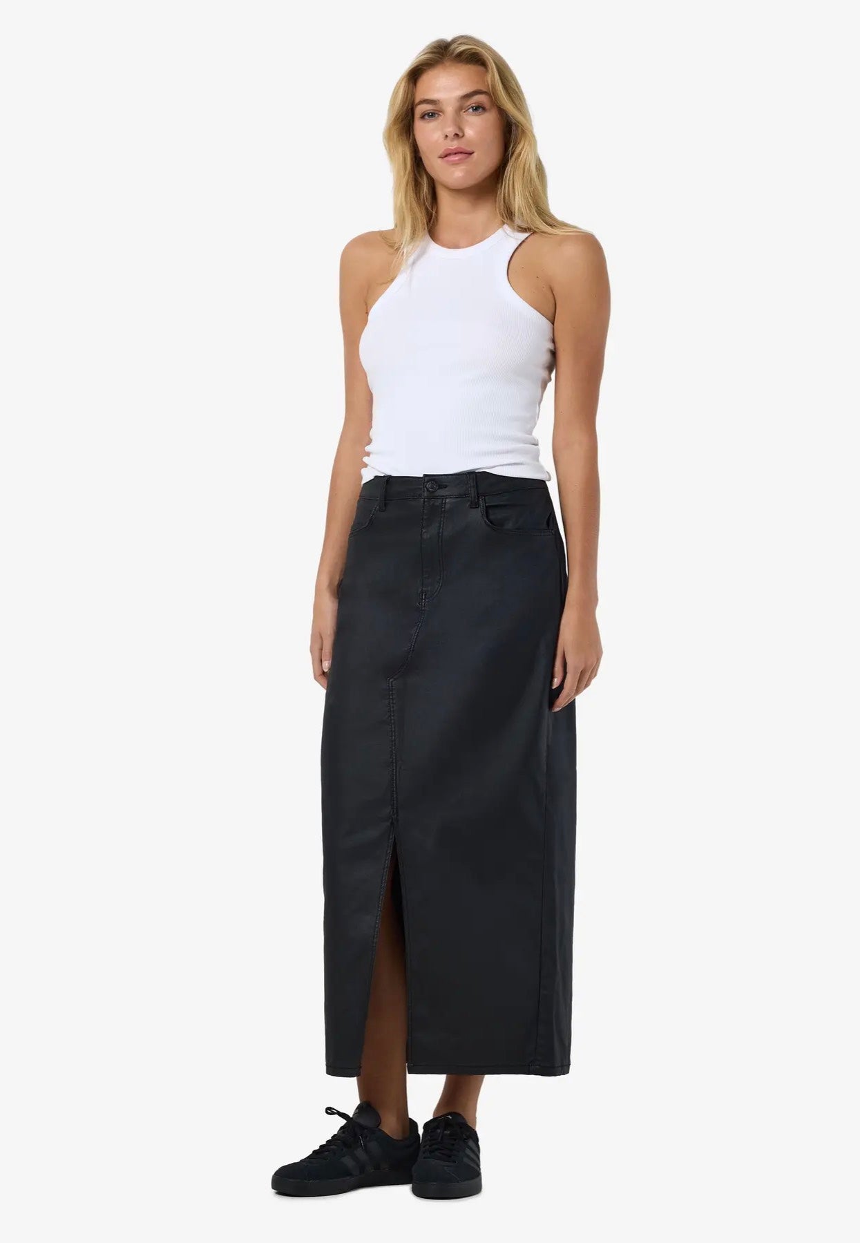 Noisy May - Kath Slit Long Coated Black - Skirt | Women-Image
