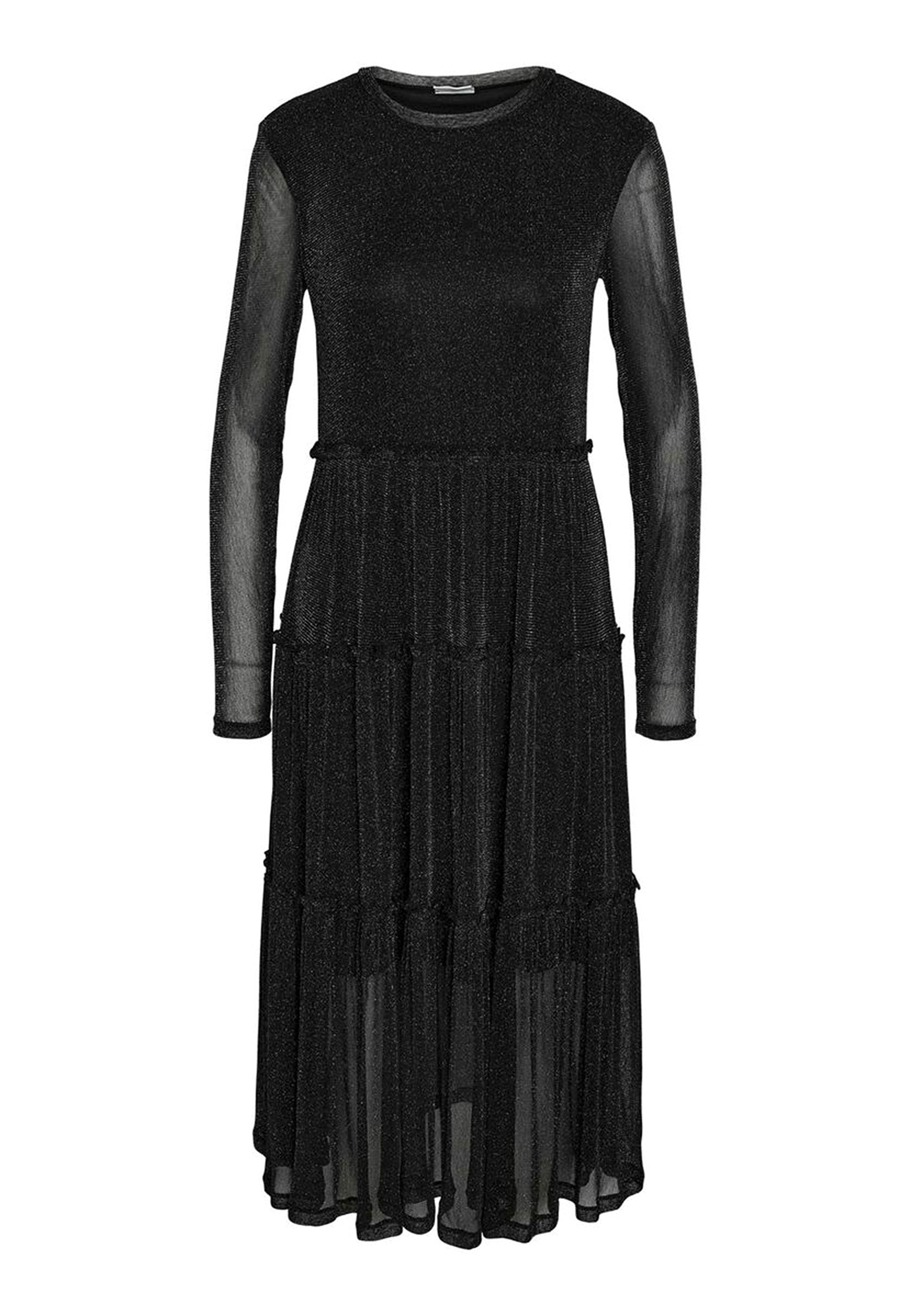Noisy May - Shimmy Layer Frill Black Silver Lurex - Dress | Women-Image