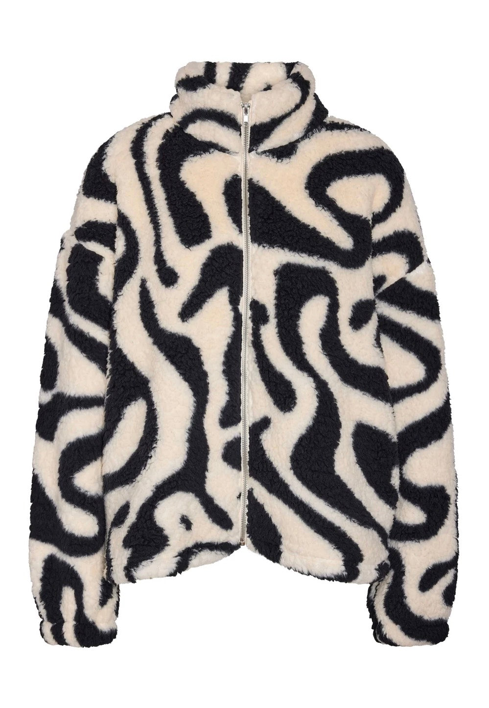 Noisy May Luca Check Soft Fleece Black/White Bunda | Women-Image