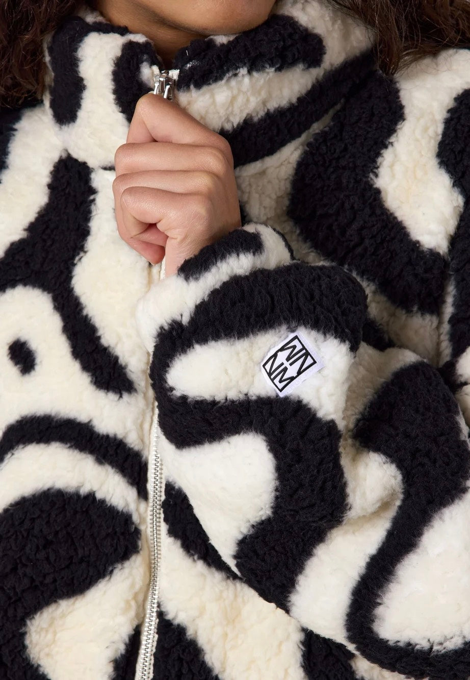 Noisy May Luca Check Soft Fleece Black/White Bunda | Women-Image