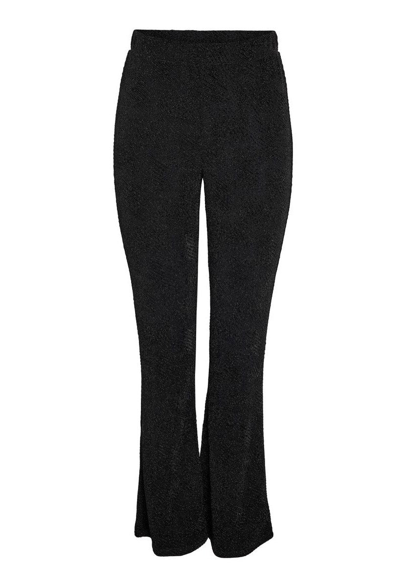 Noisy May Gilly Pasa Flared Black/Black Lurex Spodnie | Women-Image