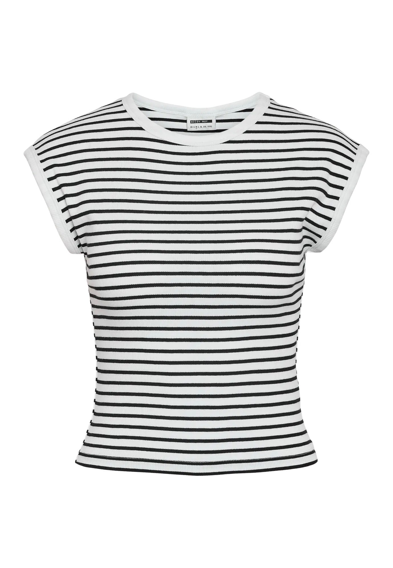 Noisy May - Judy Striped Bright White Black - Top | Women-Image