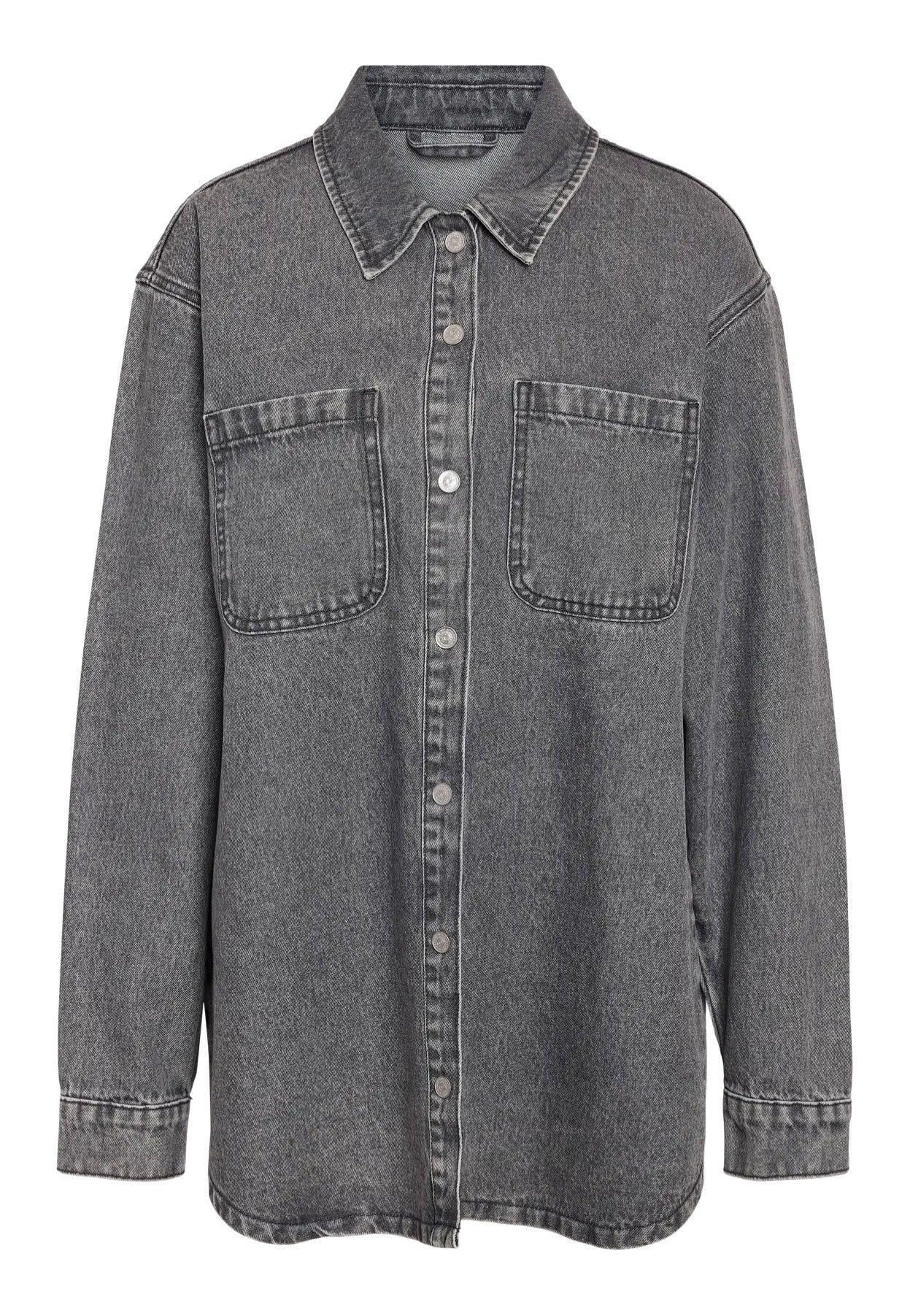 Noisy May - Alva L/S Medium Grey Denim - Shirt | Women-Image
