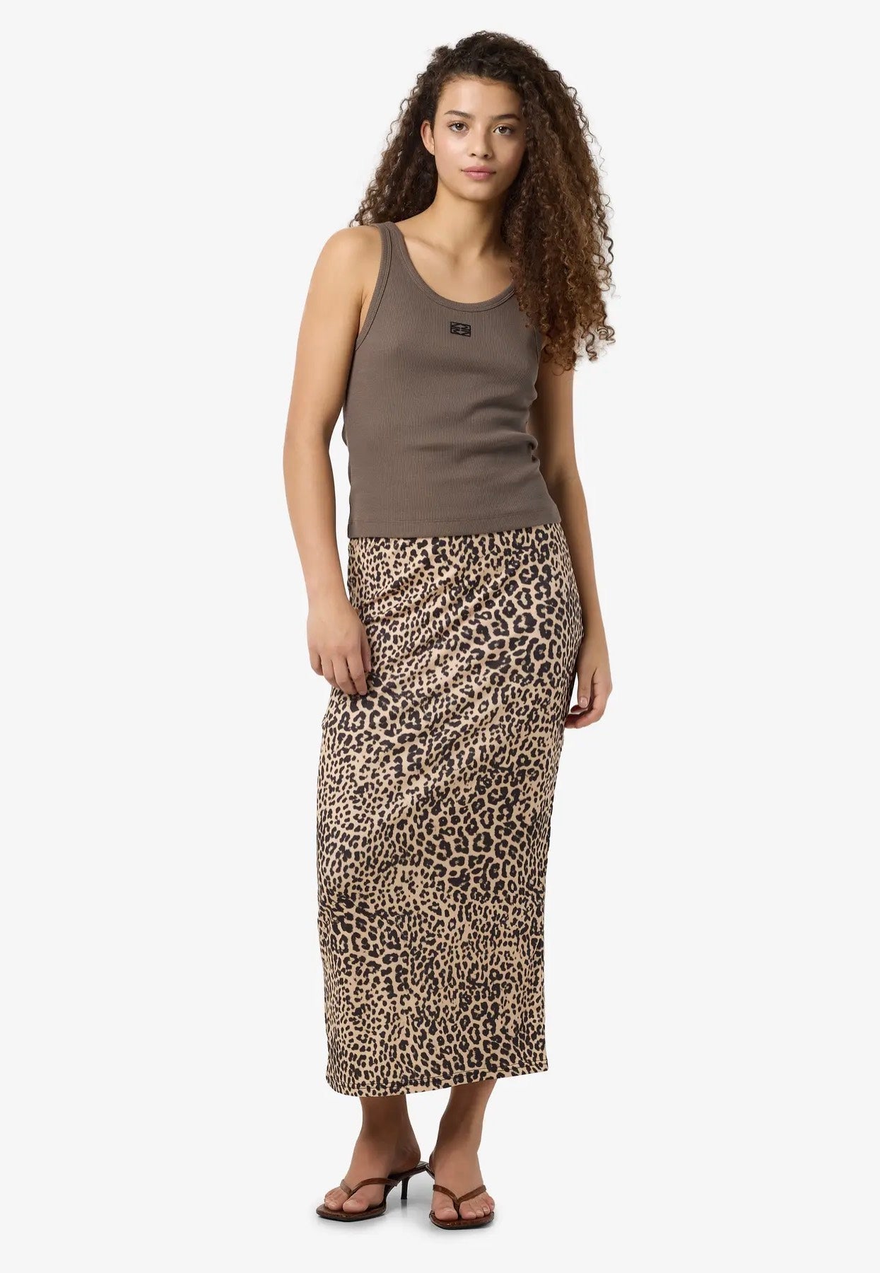 Noisy May - Avery Nw Midi Silver Mink Leo - Skirt | Women-Image