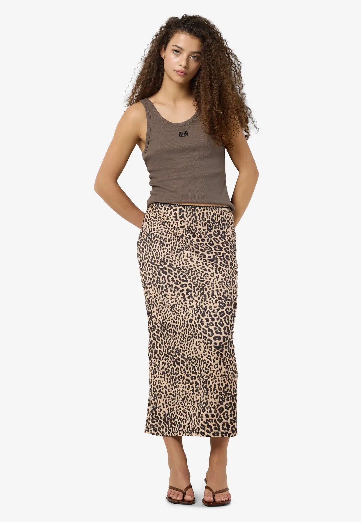 Noisy May - Avery Nw Midi Silver Mink Leo - Skirt | Women-Image