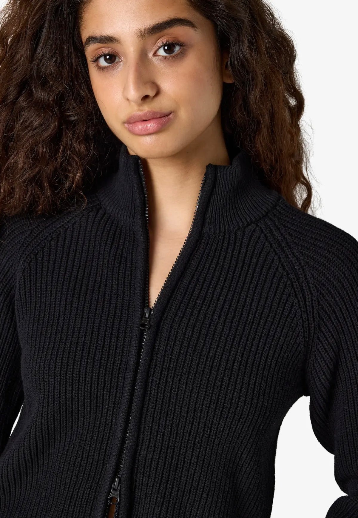 Noisy May Dara Zip Knit Black Cardigan | Women-Image
