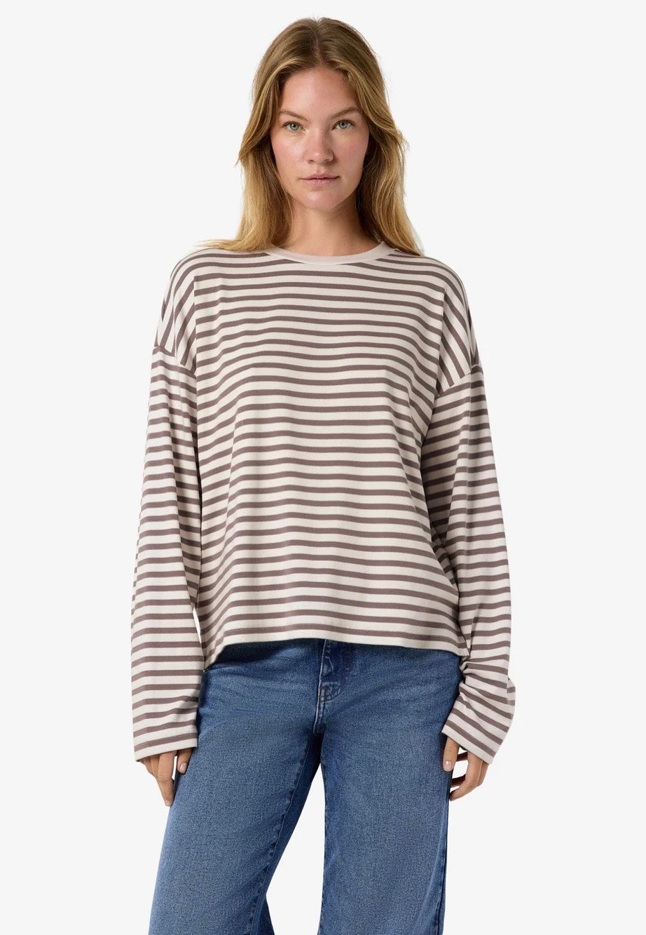 Noisy May Mocca Cloud Dancer Black T-Shirt a maniche lunghe | Women-Image