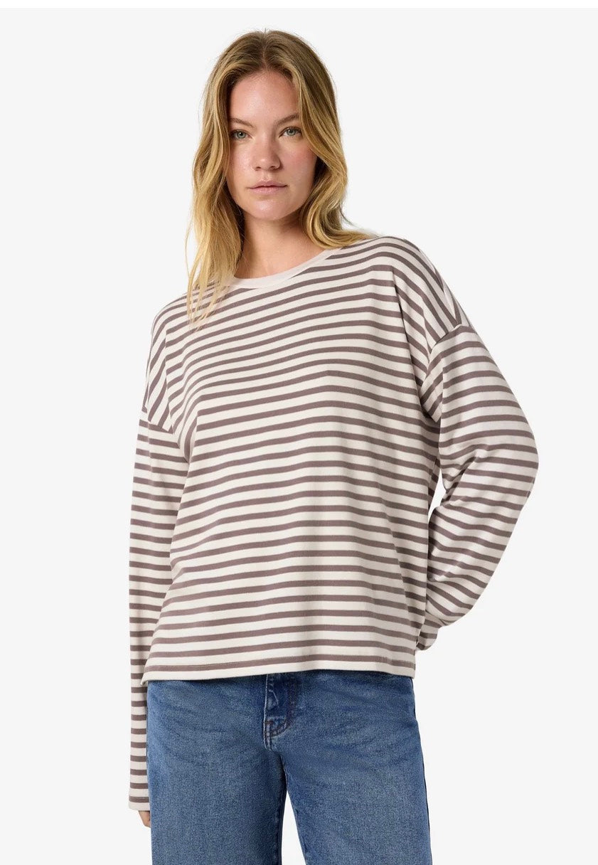 Noisy May Mocca Cloud Dancer Black T-Shirt a maniche lunghe | Women-Image