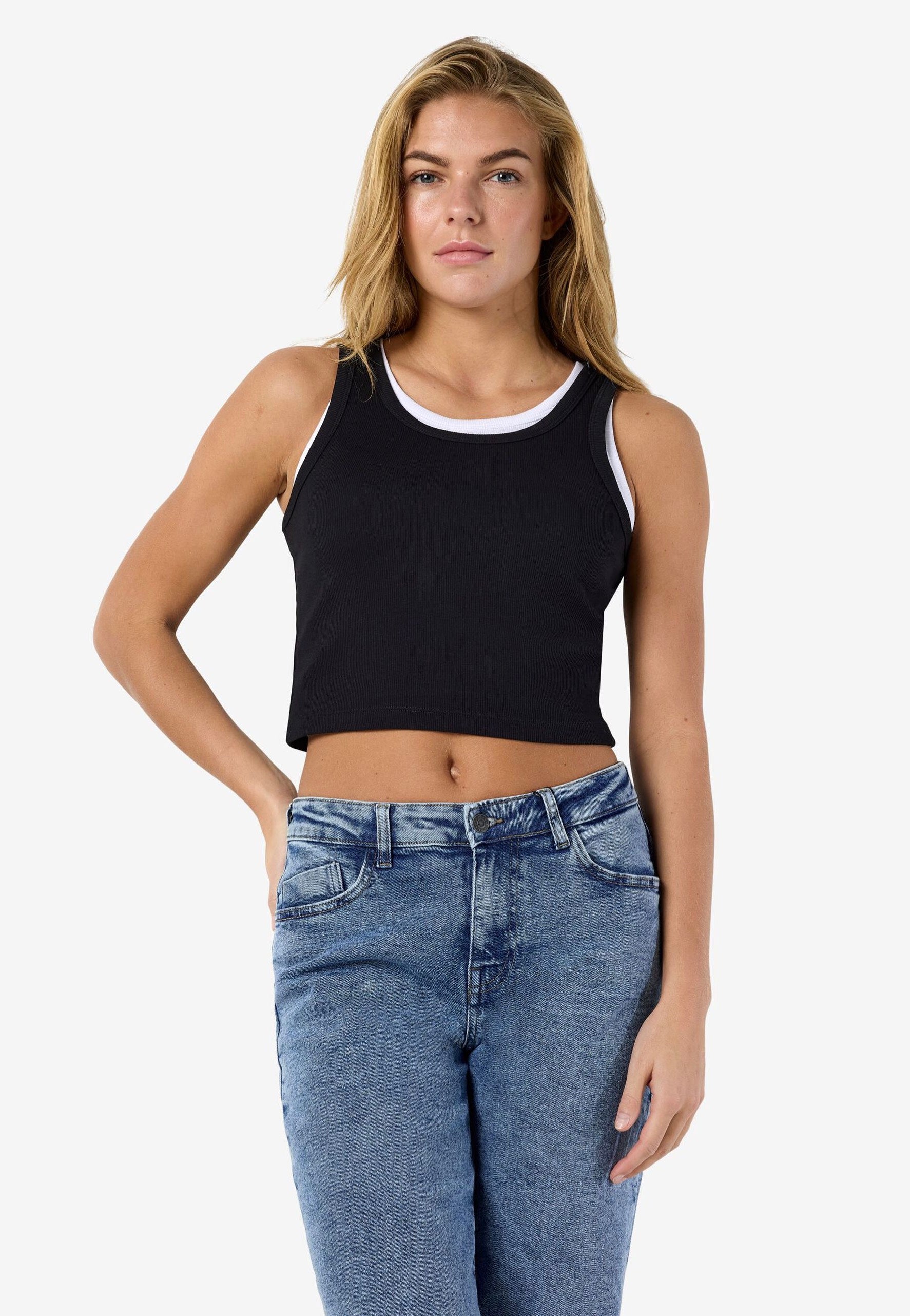 Noisy May - Sussie Pack Of 2 Black/Bright White - Tank | Women-Image