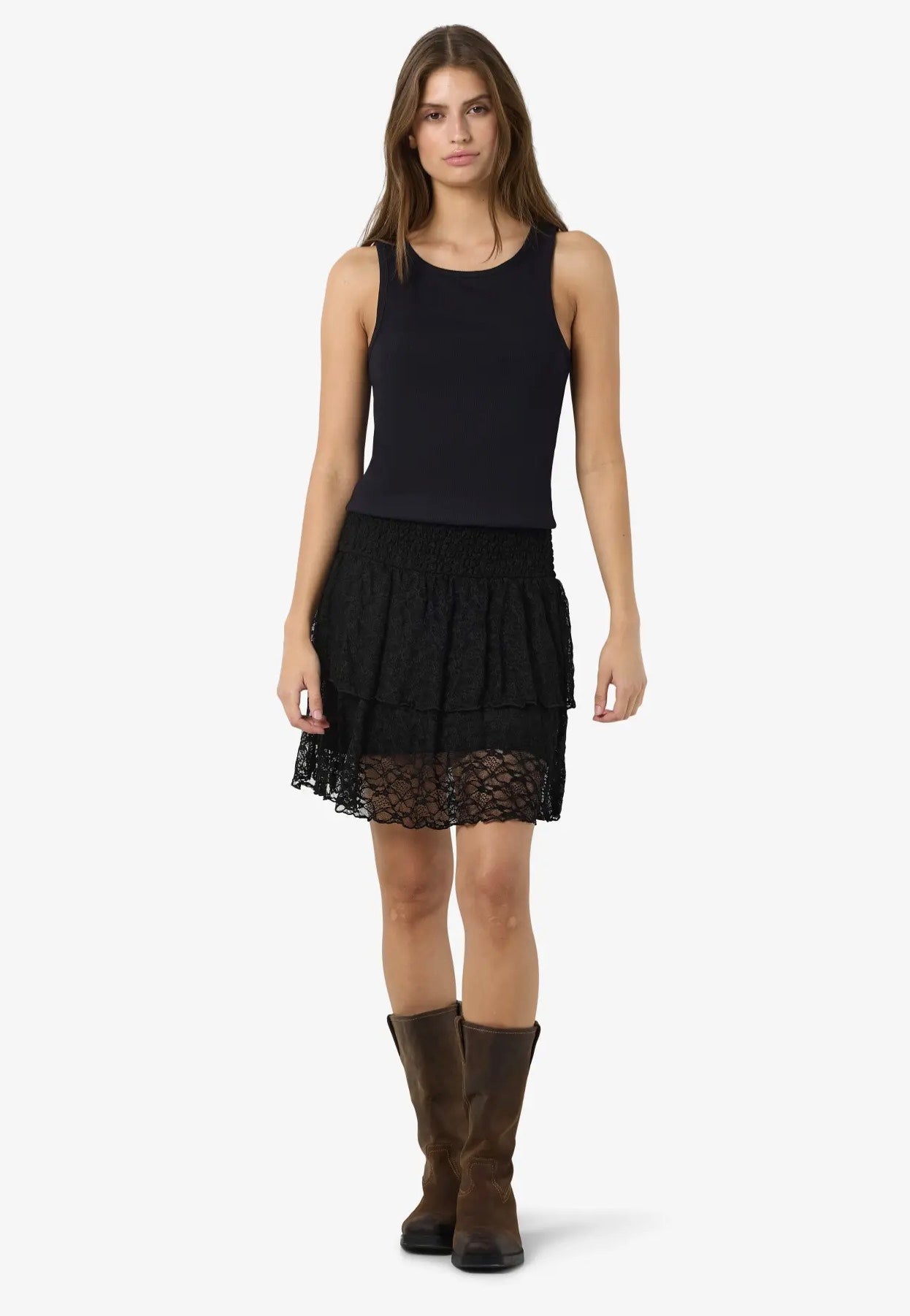 Noisy May - Isabel Short Layered Black Lace - Skirt | Women-Image