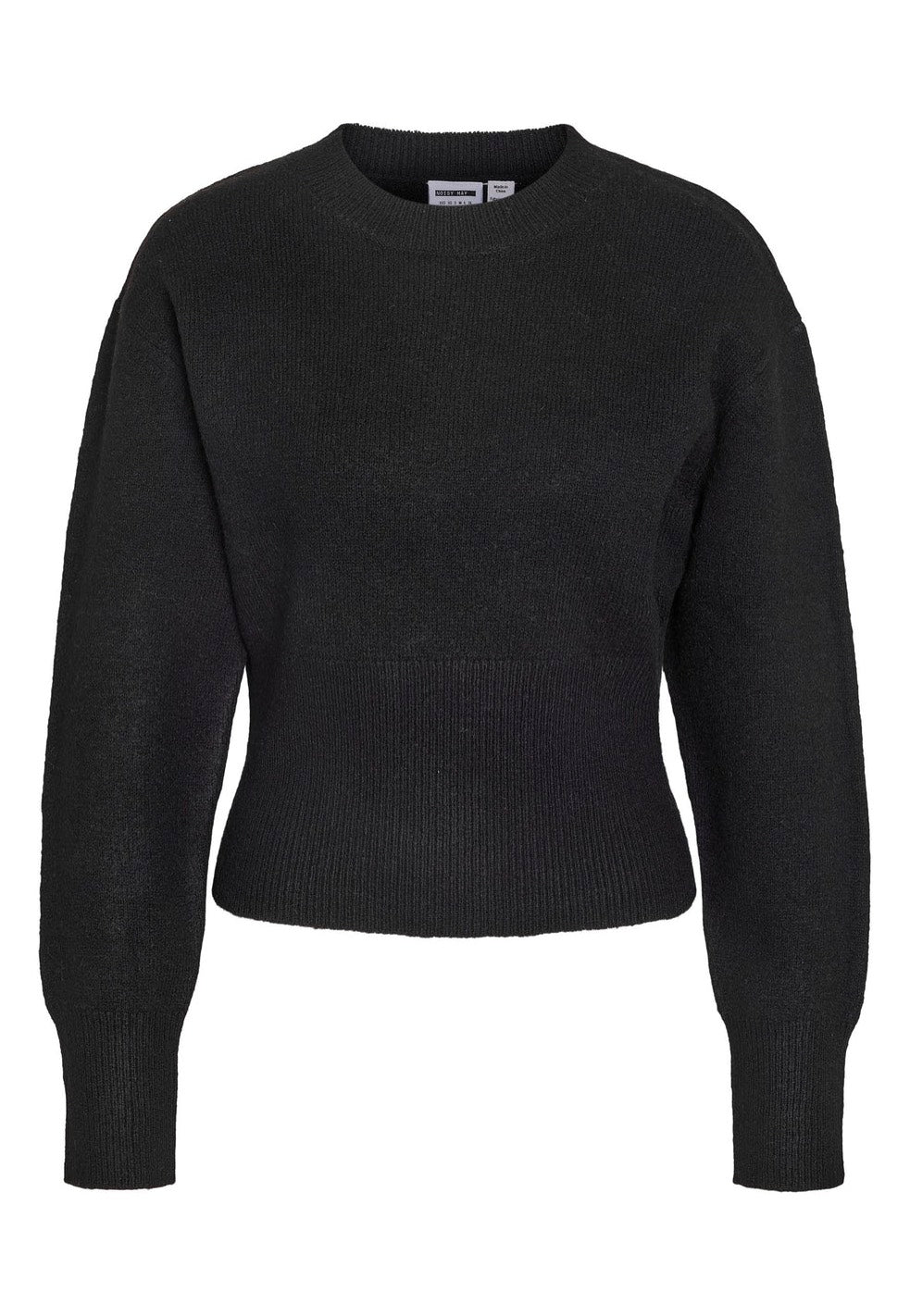 Noisy May Sloan O-Neck Knit Black Pullover | Women-Image