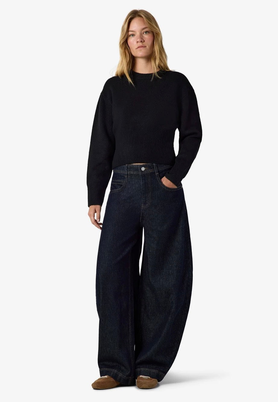 Noisy May Sloan O-Neck Knit Black Pullover | Women-Image