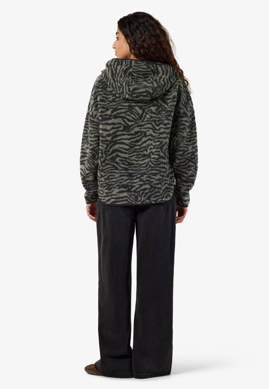 Noisy May Cozy Halfway AOP Zip Kalamata/Zebra Svetr | Women-Image
