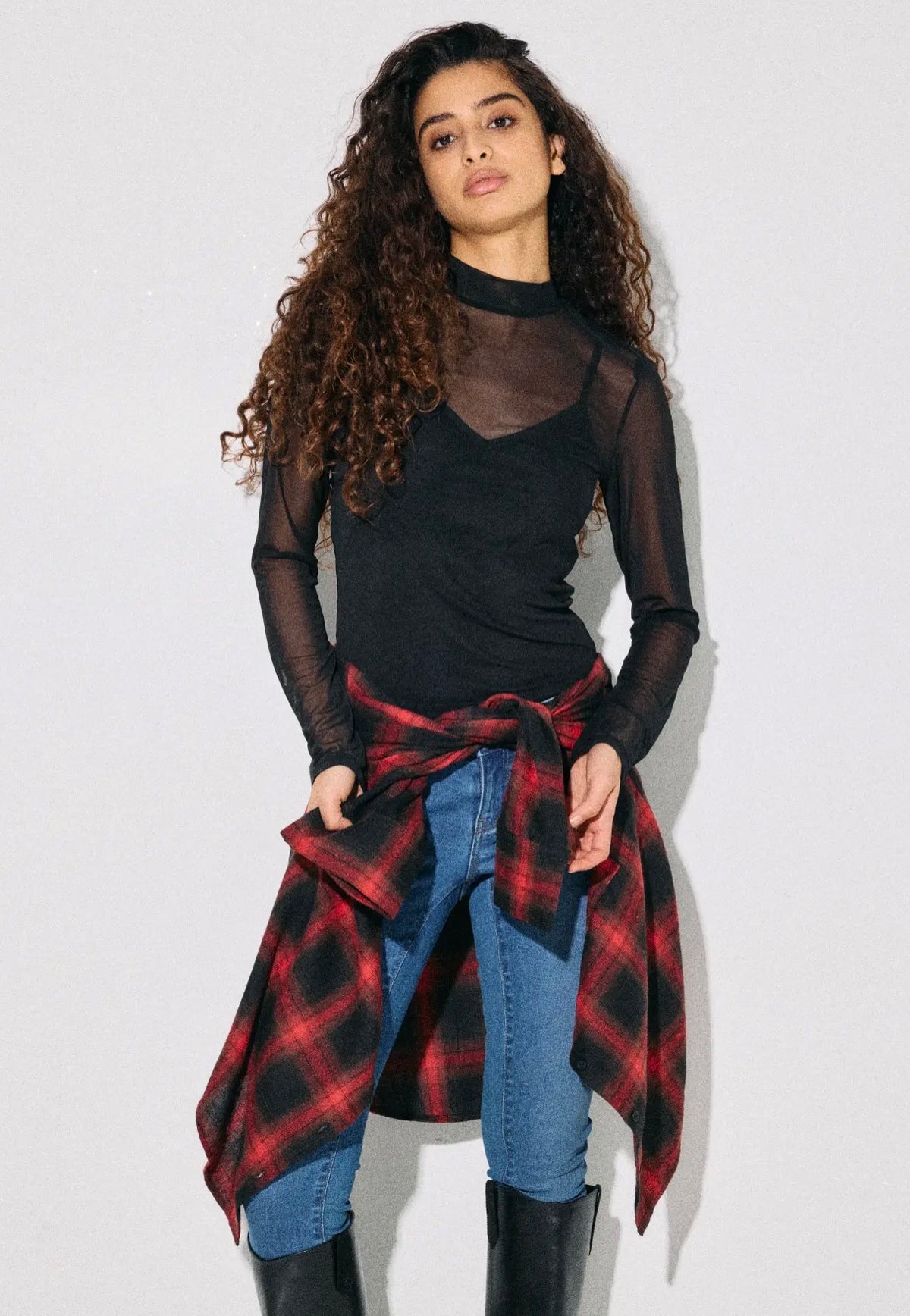 Noisy May Percy Mesh Black Oberteil | Women-Image