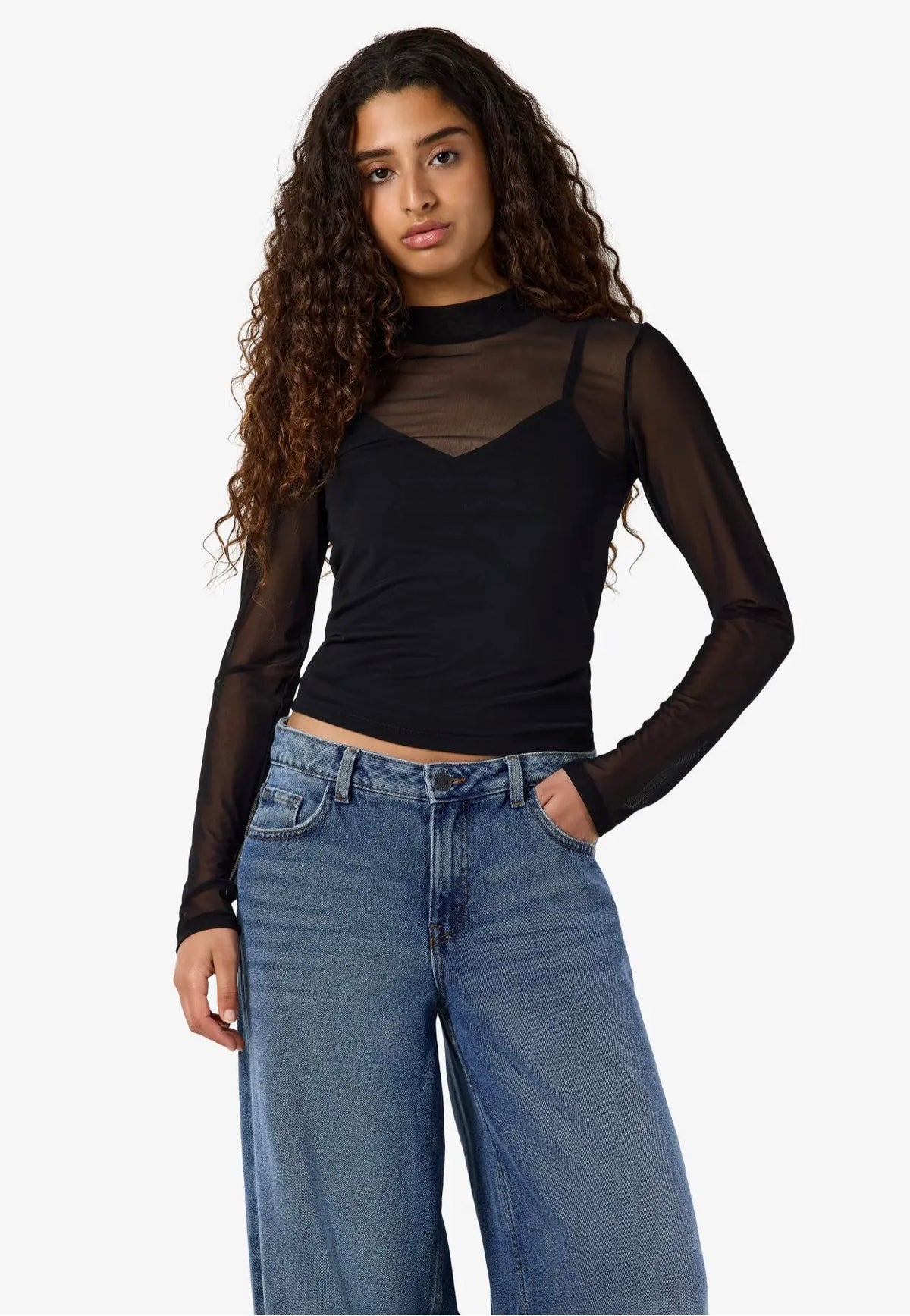 Noisy May Percy Mesh Black Oberteil | Women-Image