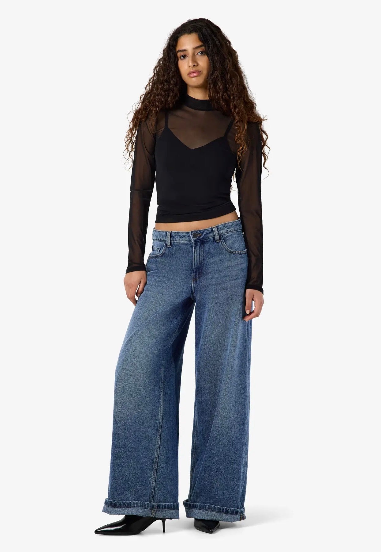 Noisy May Percy Mesh Black Oberteil | Women-Image