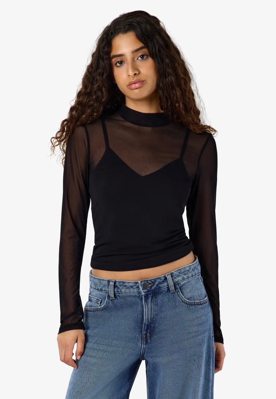Noisy May Percy Mesh Black Oberteil | Women-Image
