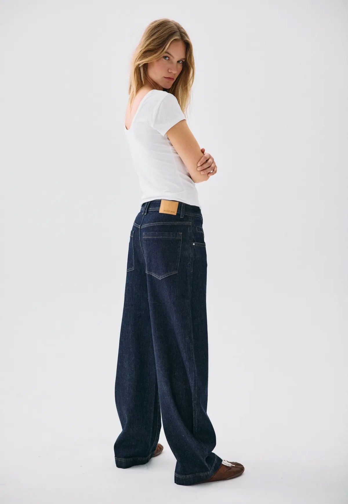 Noisy May Noah Barrel Dark Blue Denim Džíny | Women-Image