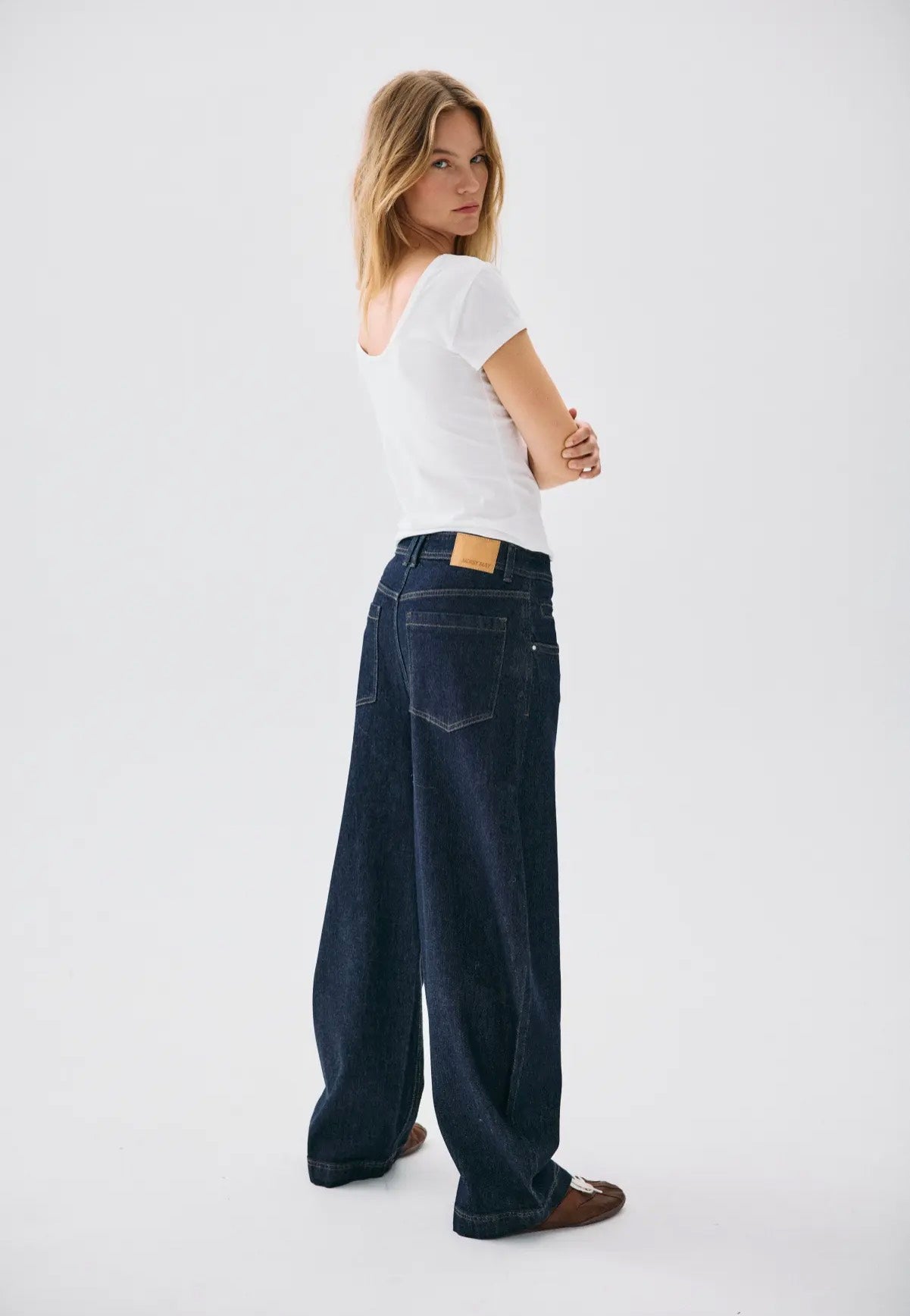 Noisy May Noah Barrel Dark Blue Denim Džíny | Women-Image