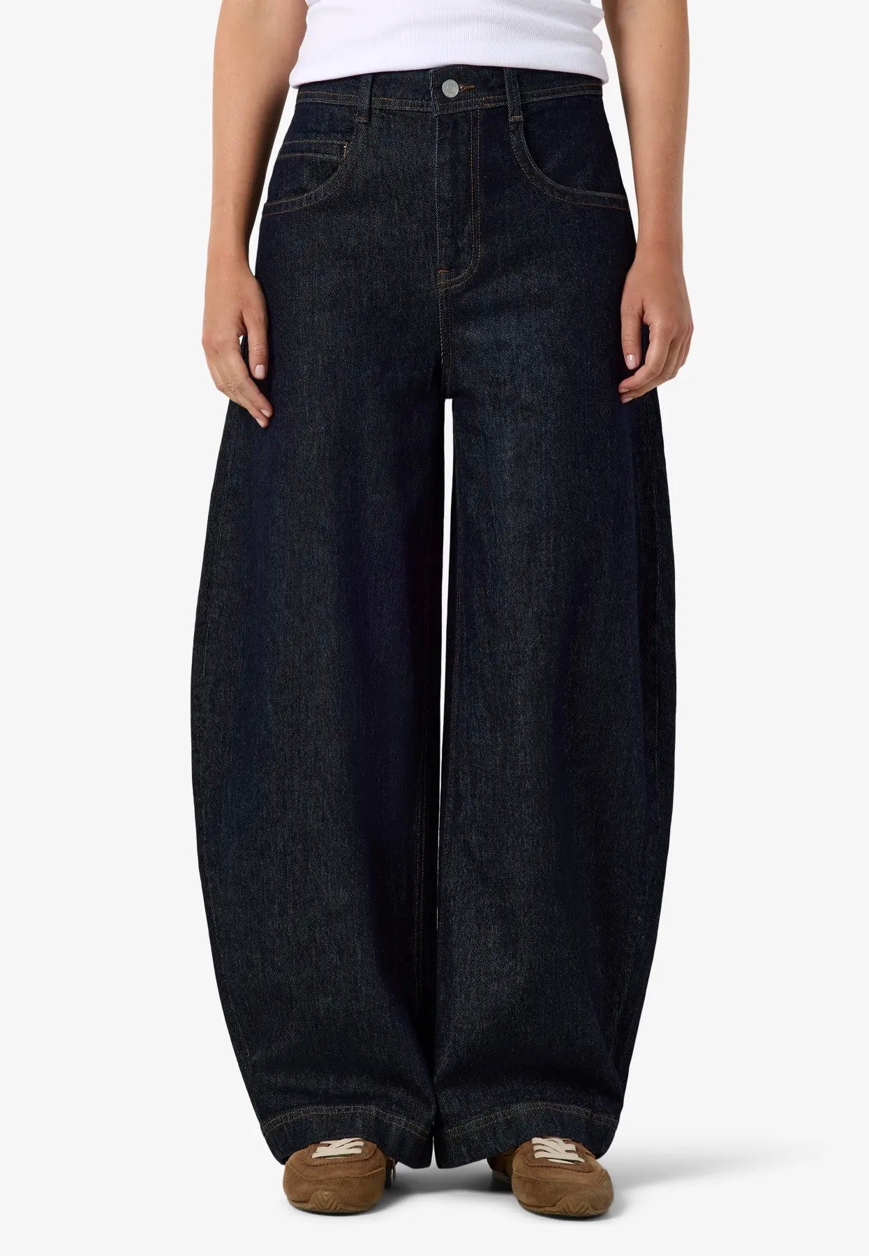 Noisy May Noah Barrel Dark Blue Denim Džíny | Women-Image