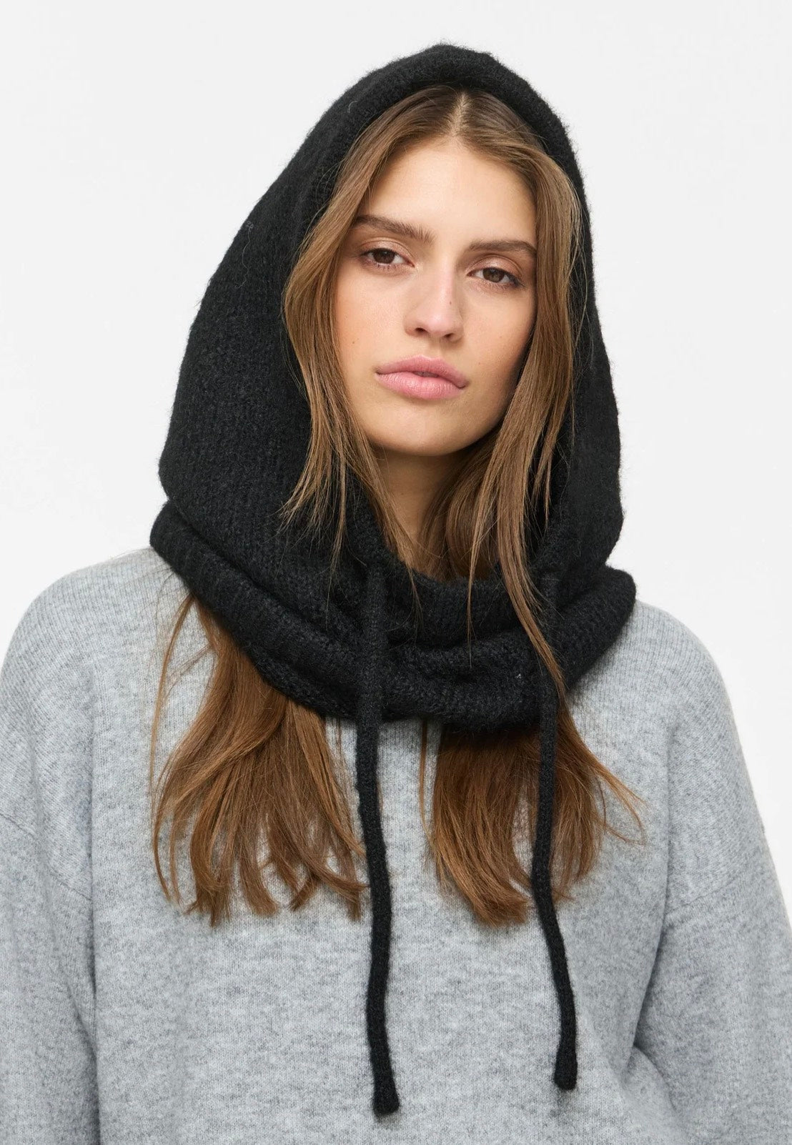 Noisy May Viki Knit Black Balaclava | Neutral-Image