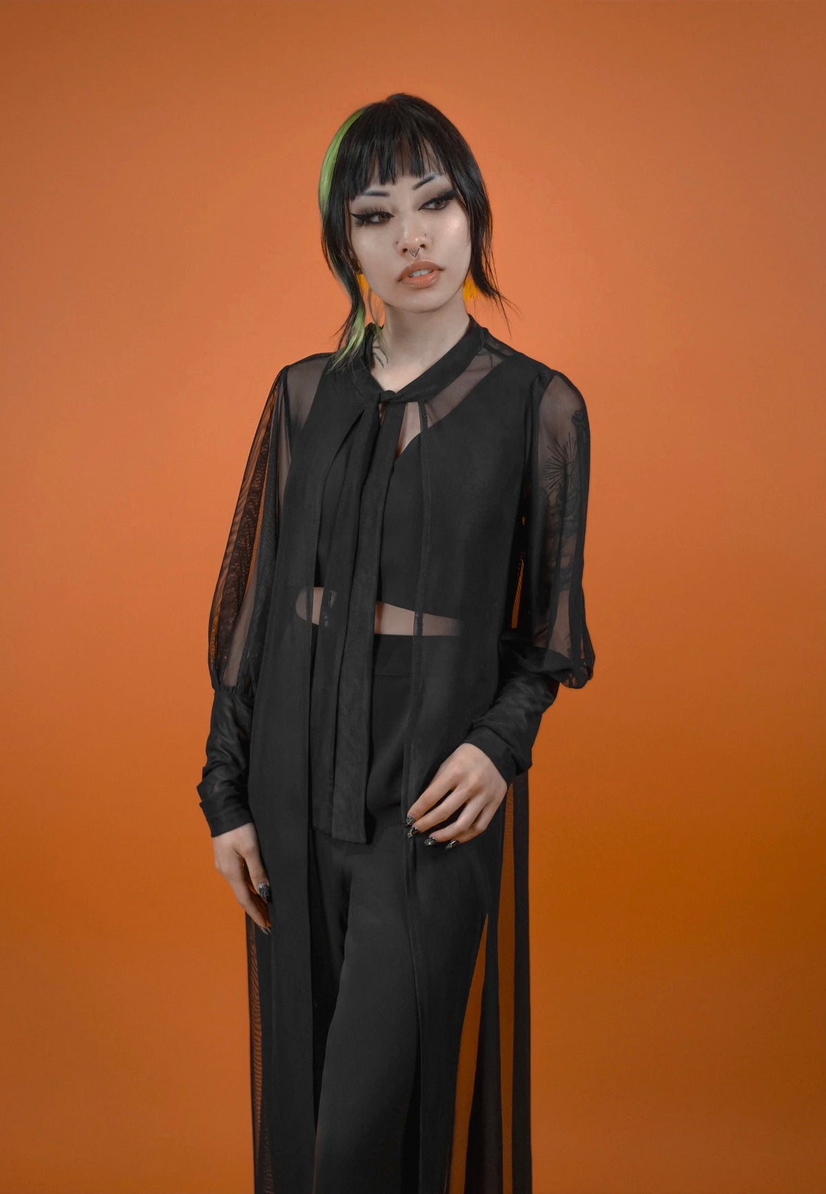 Lively Ghosts Beyond the Veil Duster Black Jacket | Women-Image