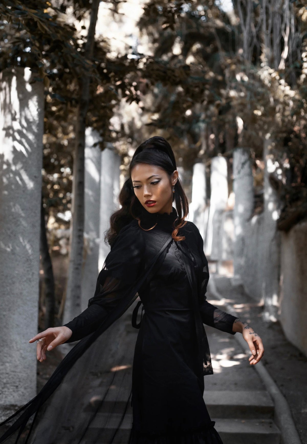 Lively Ghosts Beyond the Veil Duster Black Jacket | Women-Image