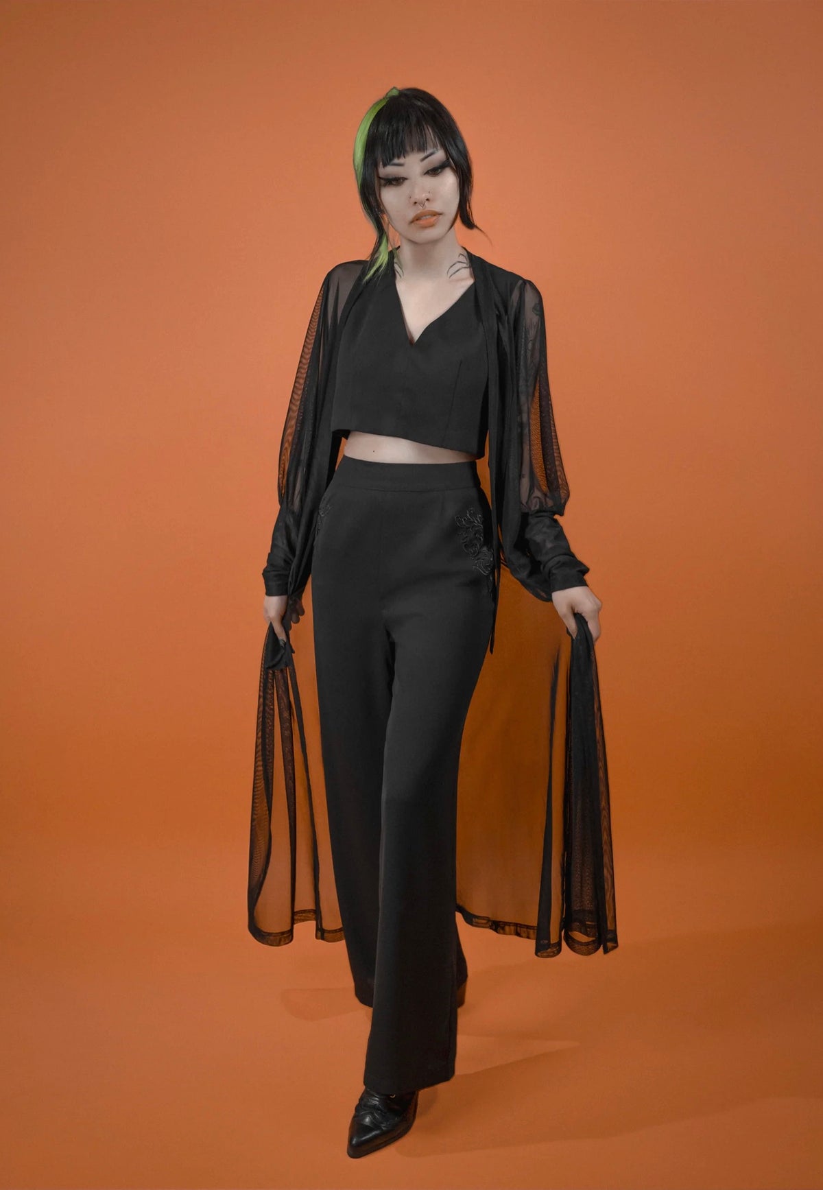 Lively Ghosts Beyond the Veil Duster Black Jacket | Women-Image