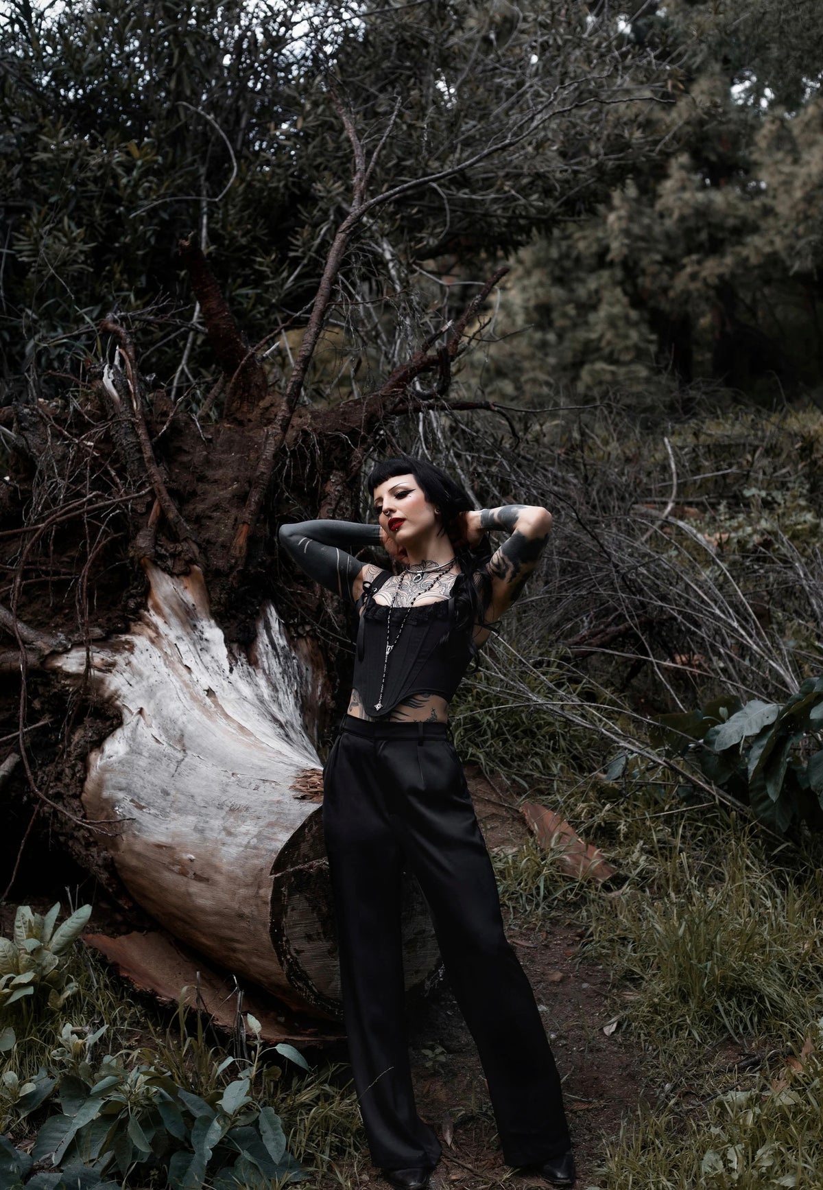 Lively Ghosts Thistlebloom Black Korsett | Women-Image